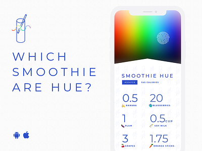 Which Smoothie Are Hue? app concept design challenge mockup recipe smoothie