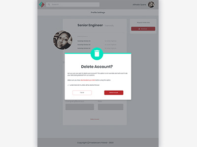 Delete Account Web app design flat logo minimal type ui ux web website