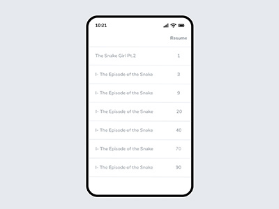 eBook List app design minimal ui ux