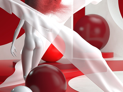 Red 3d art c4d cinema4d design graphic design illustration redshift sexy