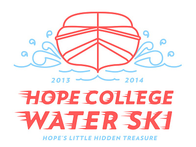 Hope College Water Ski hand drawn holland hope college michigan typography