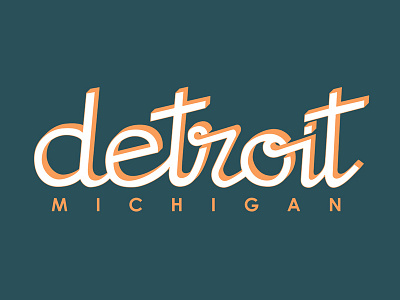 Detroit Script detroit hand drawn michigan postcard script type typography