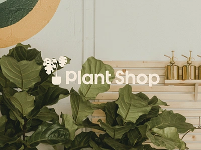 Plant Shop hand lettering logo plant shop plants