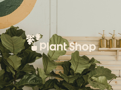 Plant Shop hand lettering logo plant shop plants