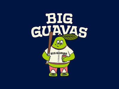 Big Guavas Sandlot Baseball Club baseball florida guava lettering mascot