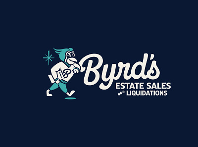 Byrd's Estate Sales & Liquidations bird custom lettering lettering mascot mid century script vintage