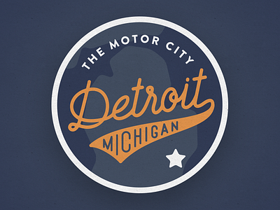 Detroit - The Motor City badge detroit handlettering michigan sticker