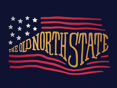The Old North State handlettering north carolina vector