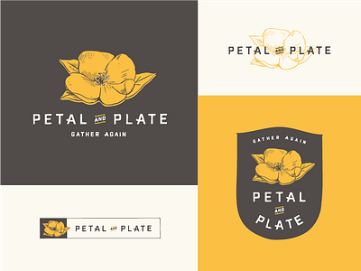 Petal and Plate - Logo flower handlettered handlettering logo