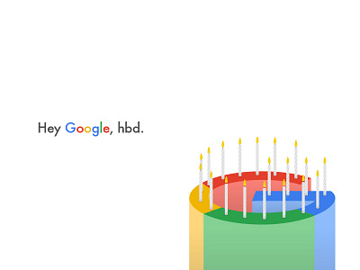 Google, you're old. birthday cake google