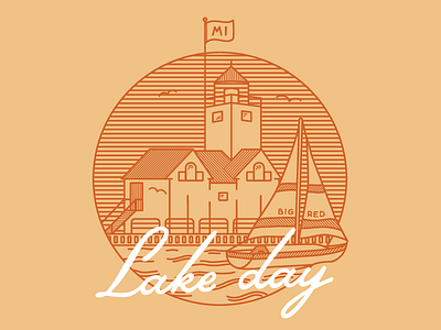 Lake Day great lakes lighthouse michigan sailboat shirt