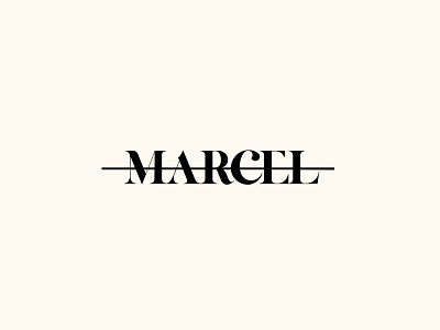 Minimalistic classic typography logo concept for MARCEL branding design graphic design logo typography vector