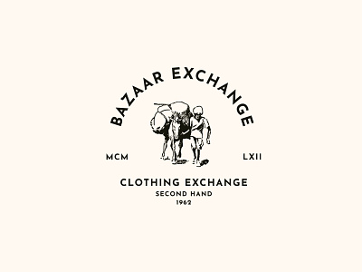 Bazaar Exchange logo design branding design graphic design logo typography vintage