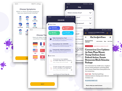 Simple Covid19 App adobe xd android app coronavirus coronavirus news covid 19 covid19 design epidemic health medical minimal design minimalist mobile app mobile app design simple app ui ux