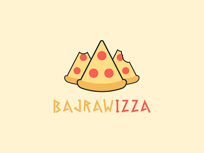 BAJRAWIZZA LOGO art bajrawia design flat icon illustration illustrator logo logo design logos pizza pyramid pyramids restaurant sudan