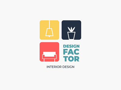 DESIGN FACTOR LOGO art brand branding design flat illustration illustrator interior logo logo design logos