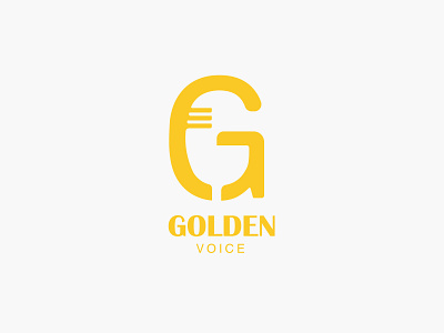 GOLDEN VOICE LOGO art brand branding design flat illustration illustrator logo logo design logos negative space voice