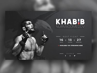 Hero image 2 - Khabib Nurmagomedov app branding design illustration lettering model typography ui ux web website