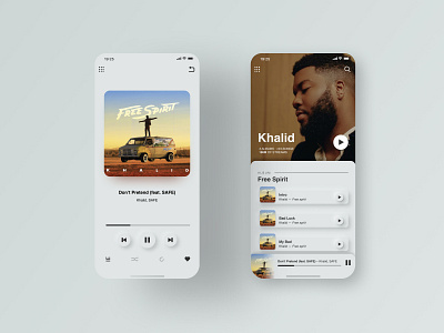 Music Player - Soft UI app chromatic design flat illustration minimal ui ux web website