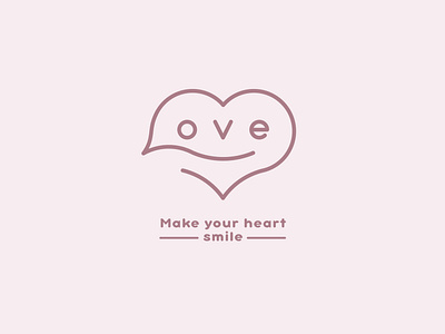 Love - Make your heart smile chromatic design flat illustration illustrator logo minimal model typography vector