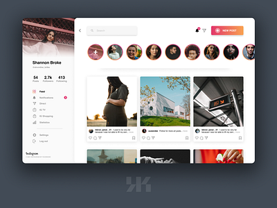 Instagram app — Tablet/Desktop Redesign app branding design desktop flat graphic design instagram rebranding ui user experience user interface uxui web app web design