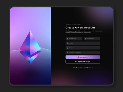 Crypto App Signup Form - #dailyui #001 app branding design graphic design ui ux