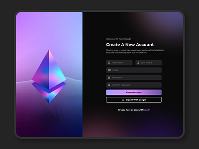 Crypto App Signup Form - #dailyui #001