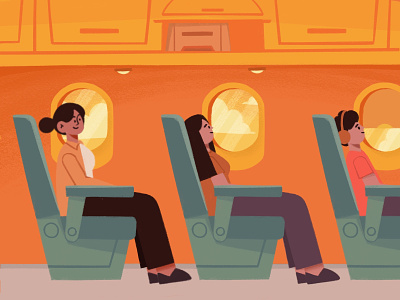Inside the airplane - Illustration