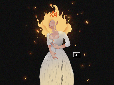 Fairy Princess character design fire illustration
