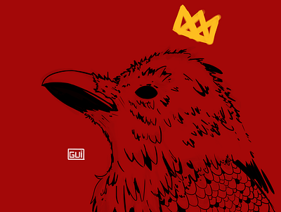 Crow King crow illustration lineart