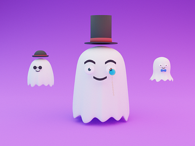 Elegant Ghosts 3d blender 3d character design ghost