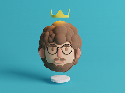 Me, The King 3d 3d modeling avatar blender blender 3d low polly portrait