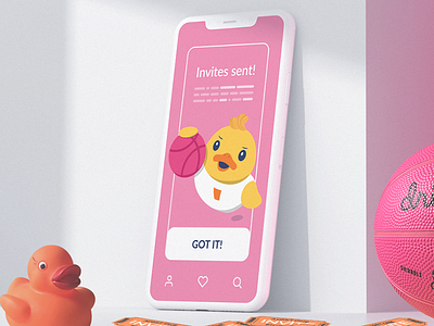 Invites from Dribbble meetup app basketball card character debut dribbble duck game illustration interface invitation invite ios iphone meetup mobile notification onboarding player ui
