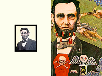 Lincoln Postcard Concept art dead presidents gallery honest abe lincoln postcard skulls
