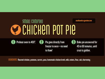 Wanna Get Pie? animal food label pot pie typography