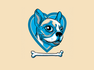 Beaumont bone cartoon dog heart illustration