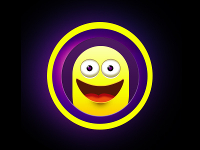 Yellow Emoticon emoticon face funny happiness happy icon purple round smile teaser user yellow