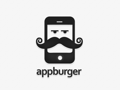 Appburger app appburger black branding burger company design idea logo logotype mustache texture