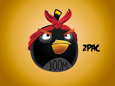 2pac 2pac angry bird black concept design flat illustration rap red white