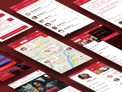 Dating App app design flat ios mobile red screen ui ux web