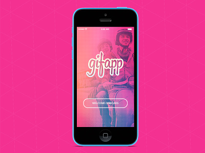 Giff App intro app design gif intro ios iphone login mobile pink ui ux welcome