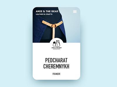 Amie & the Bear app application bear business card craft handmade ios iphone mint slider