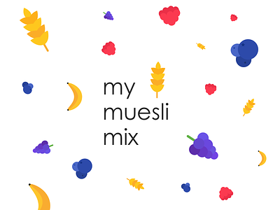 MyMuesliMix 2d banana branding design flat food fruits geometric logo logotype symbol vector