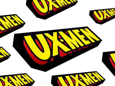 UX-Men black design fun illustration logo red ux white yellow