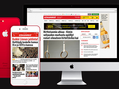 Ilta Sanomat design finland helsinki interface news red screen tv ui ux web