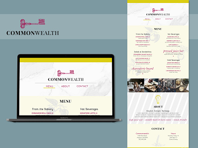 Commonwealth | Branding + Web Design branding design desktop design logo menu design restaurant logo typogaphy web design