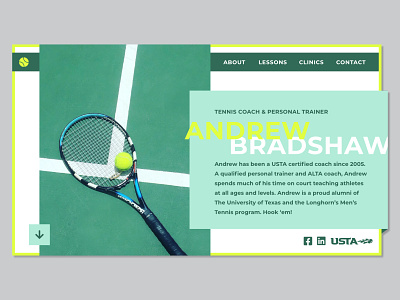 Tennis Coach | Landing Page adobe xd dailyui dailyui003 design web design