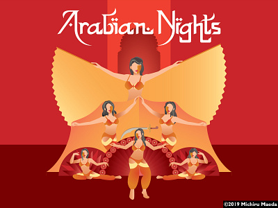 Belly dance poster template (red)
