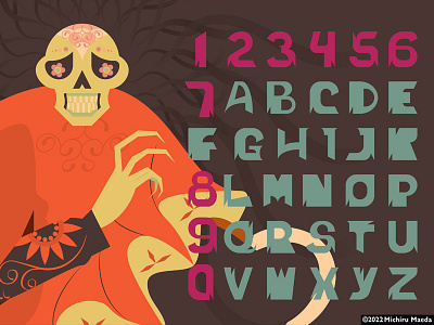 Halloween typography with skull
