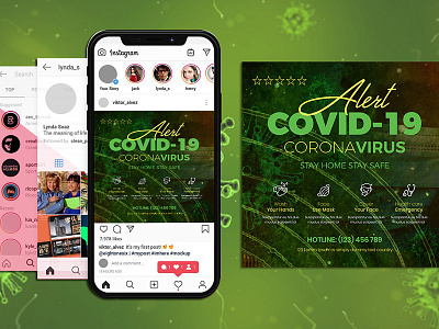 Covid-19 Flyer & Social Media Post Templates